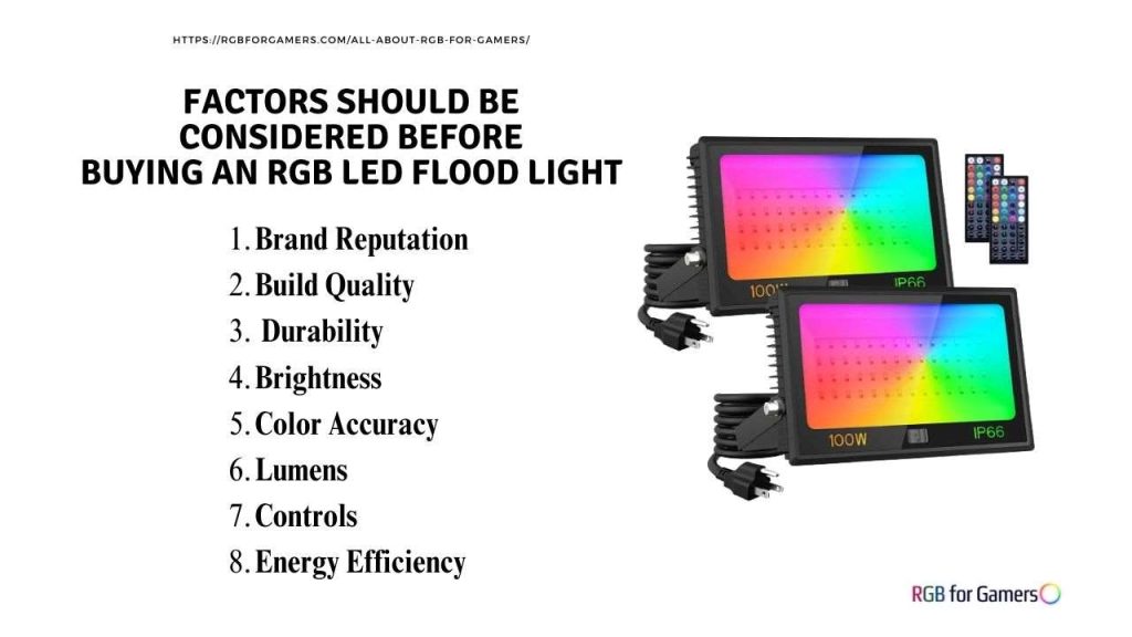 factors should be considered before buying an RGB LED Flood Lights