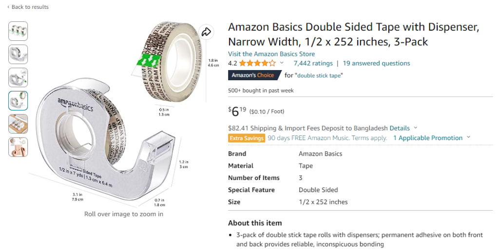 double sided tape on amazon
