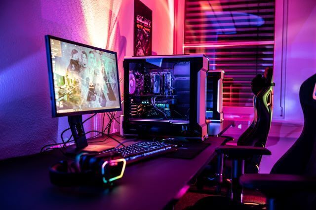 A gaming rig full of RGB lighting