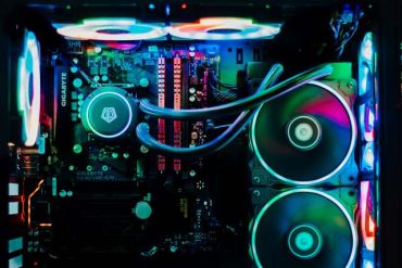 gaming pc full of RGB lighting