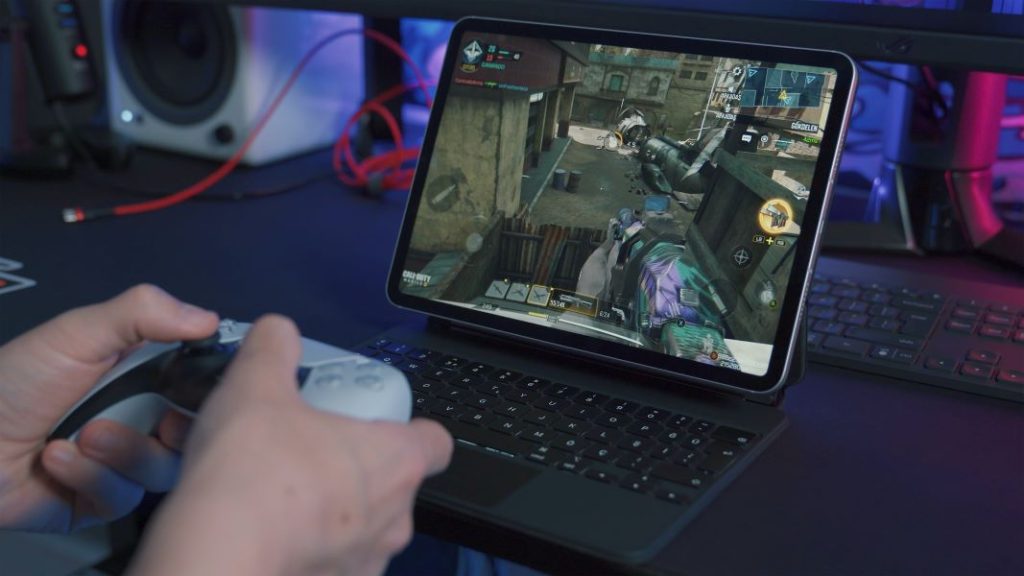 Gamer playing on Gaming laptop