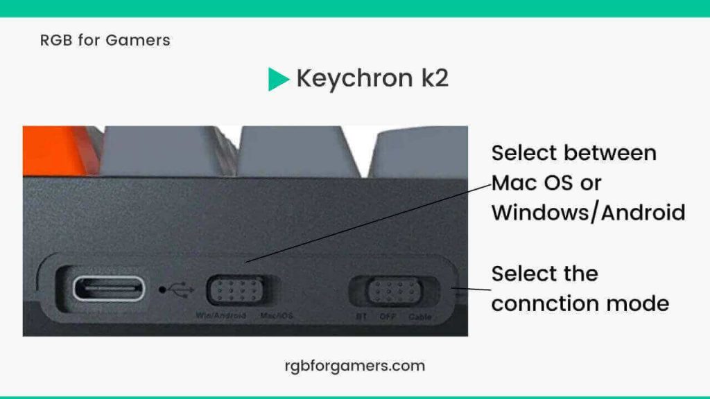 Keychron k2 connection mode for bletooth and cable